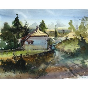 Arif Ansari,12 x 16 Inch, Water Color on Paper,  Landscape Painting, AC-AA-046